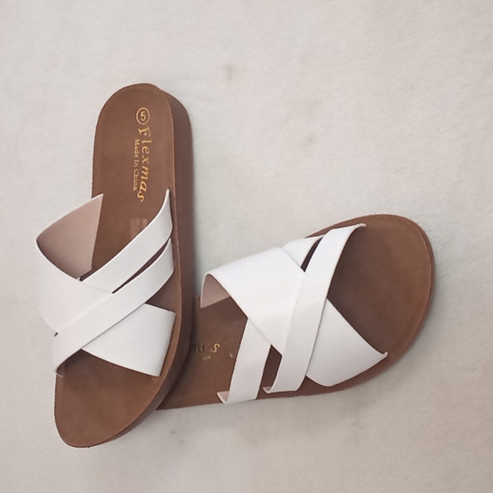 white fashion sandals